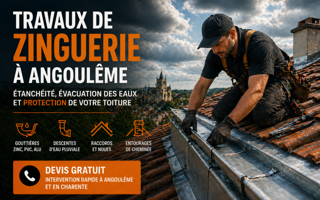Travaux de zinguerie à Angoulême : gouttières et étanchéité toiture