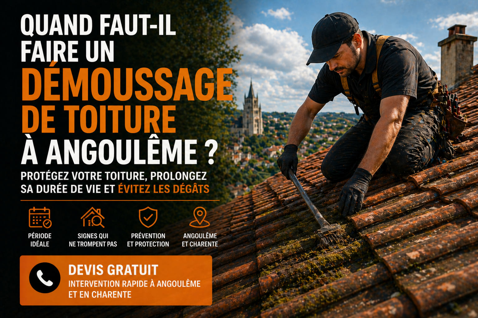 démoussage toiture Angoulême entreprise Bogey nettoyage toiture mousse Charente
