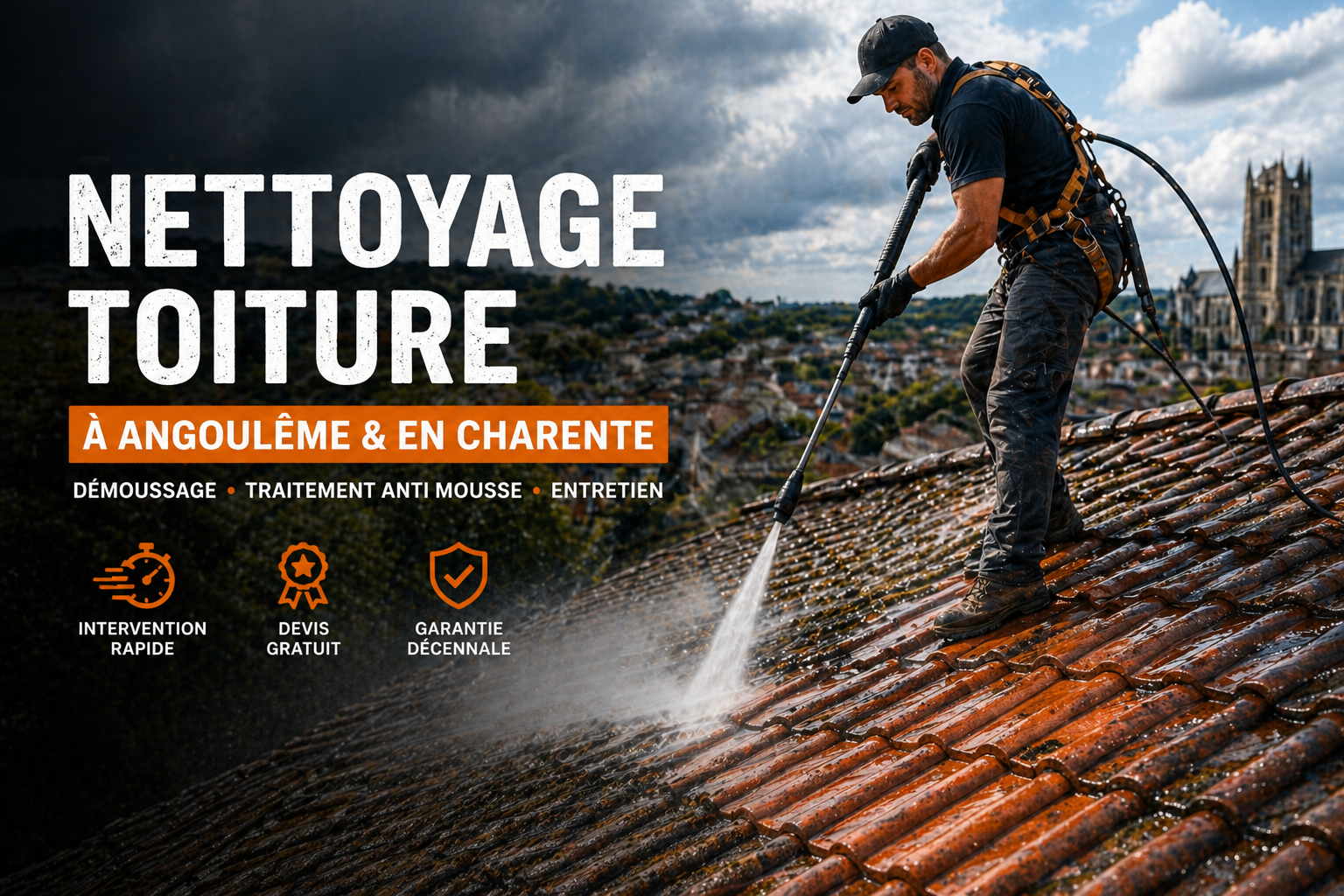 nettoyage toiture Angoulême entreprise Bogey démoussage entretien toiture Charente