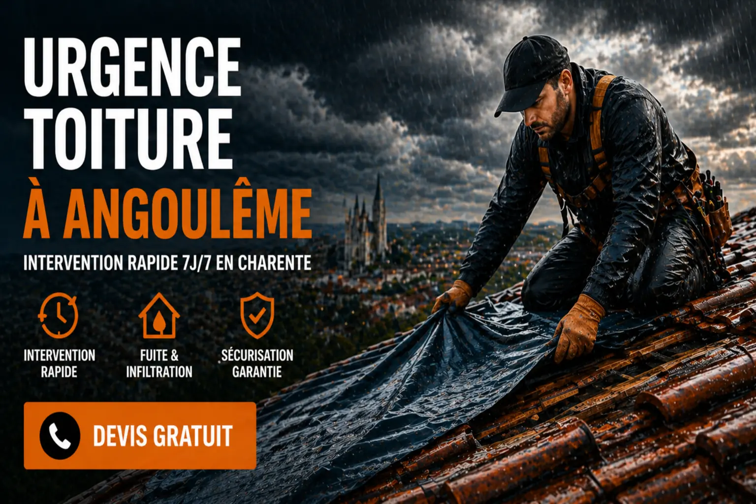 urgence toiture Angoulême entreprise Bogey dépannage fuite toiture Charente intervention rapide