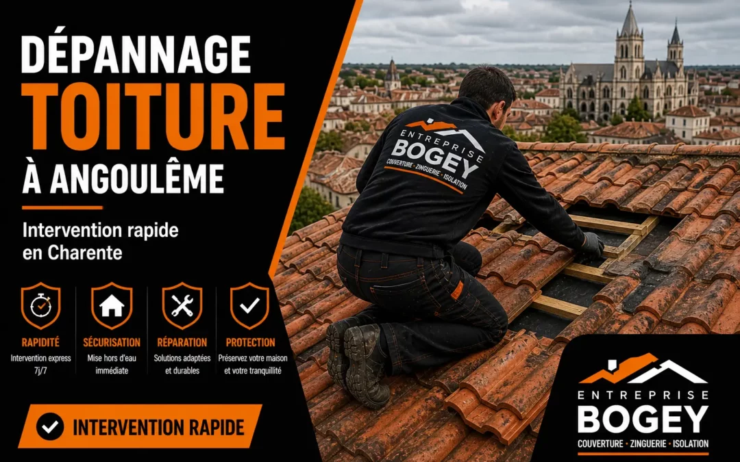 Dépannage toiture à Angoulême : intervention rapide en Charente