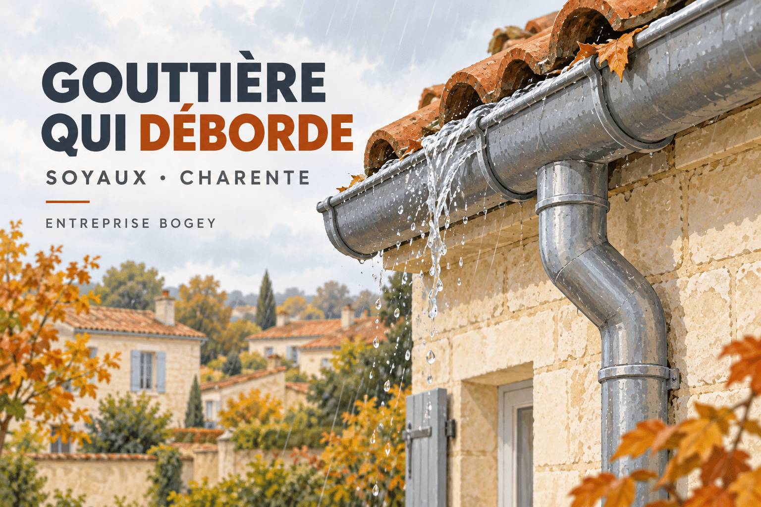 Gouttière qui déborde à Soyaux : bouchon, pente ou descente ?