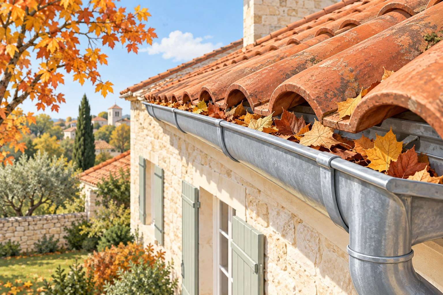 Feuilles dans les gouttières à La Couronne : organiser les contrôles d&rsquo;automne